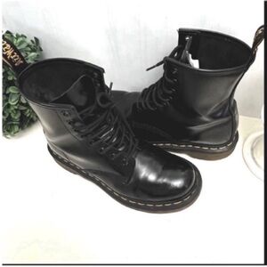 Dr. Martens Shiny Black Lace Up Boots Size 37 US 6